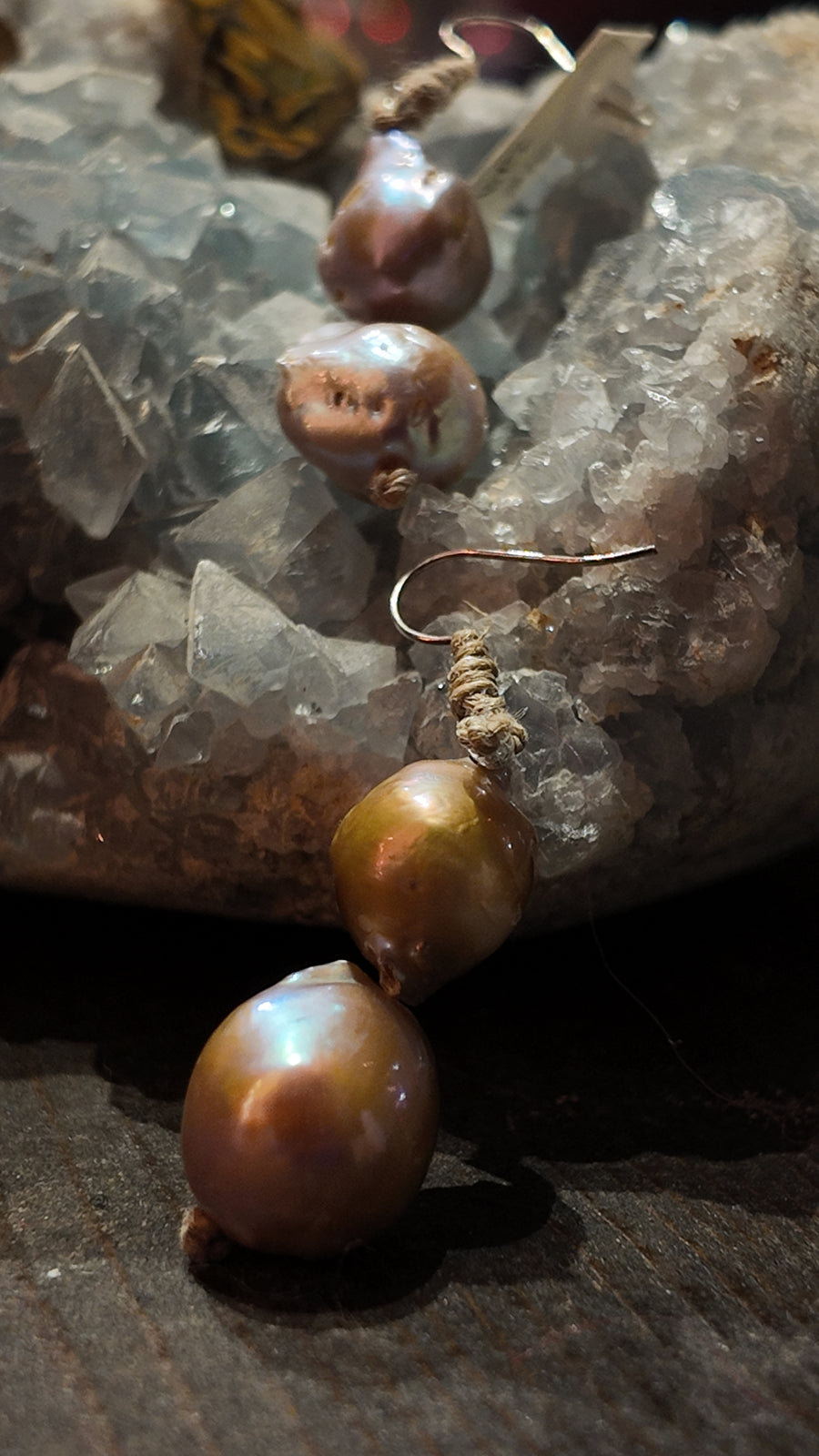 Mela Double Baroque Pearls Earrings - Golden