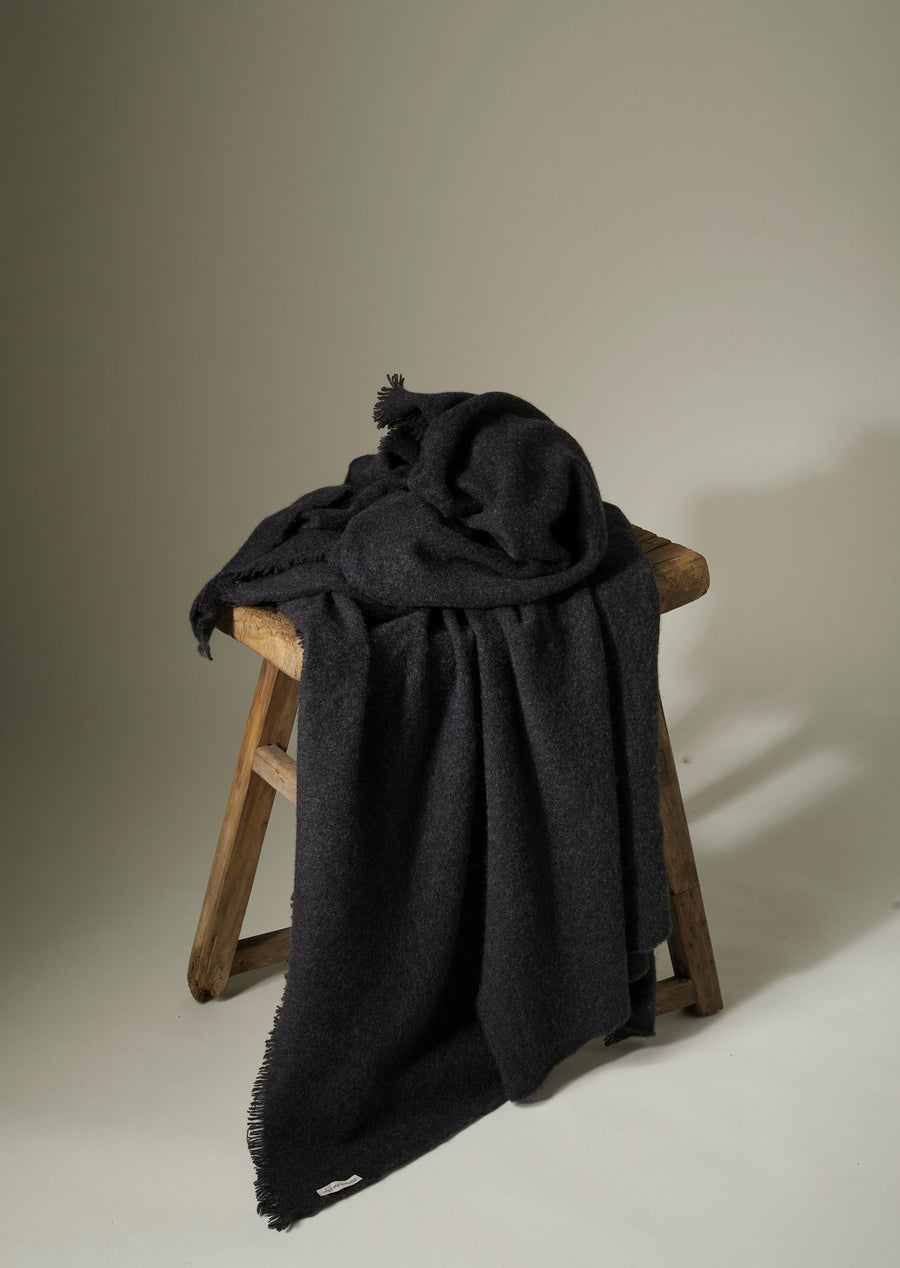 Soft Felted Cashmere Blanket ( Baby Cashmere ) Charcoal