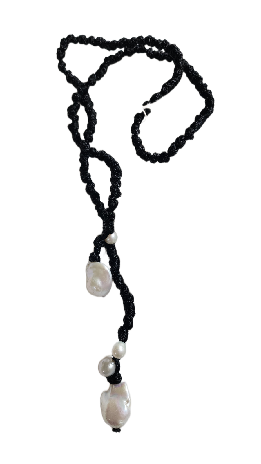 Mela lariat with drop Pearls - Natural