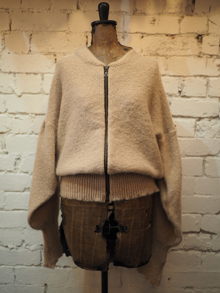 Luxe Zip Up Bomber Cardi ( Alpaca)