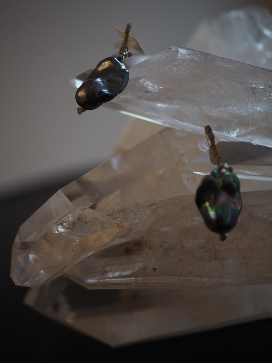 Baroque South Sea Pearls Earrings (Large) - Ebony Pearls