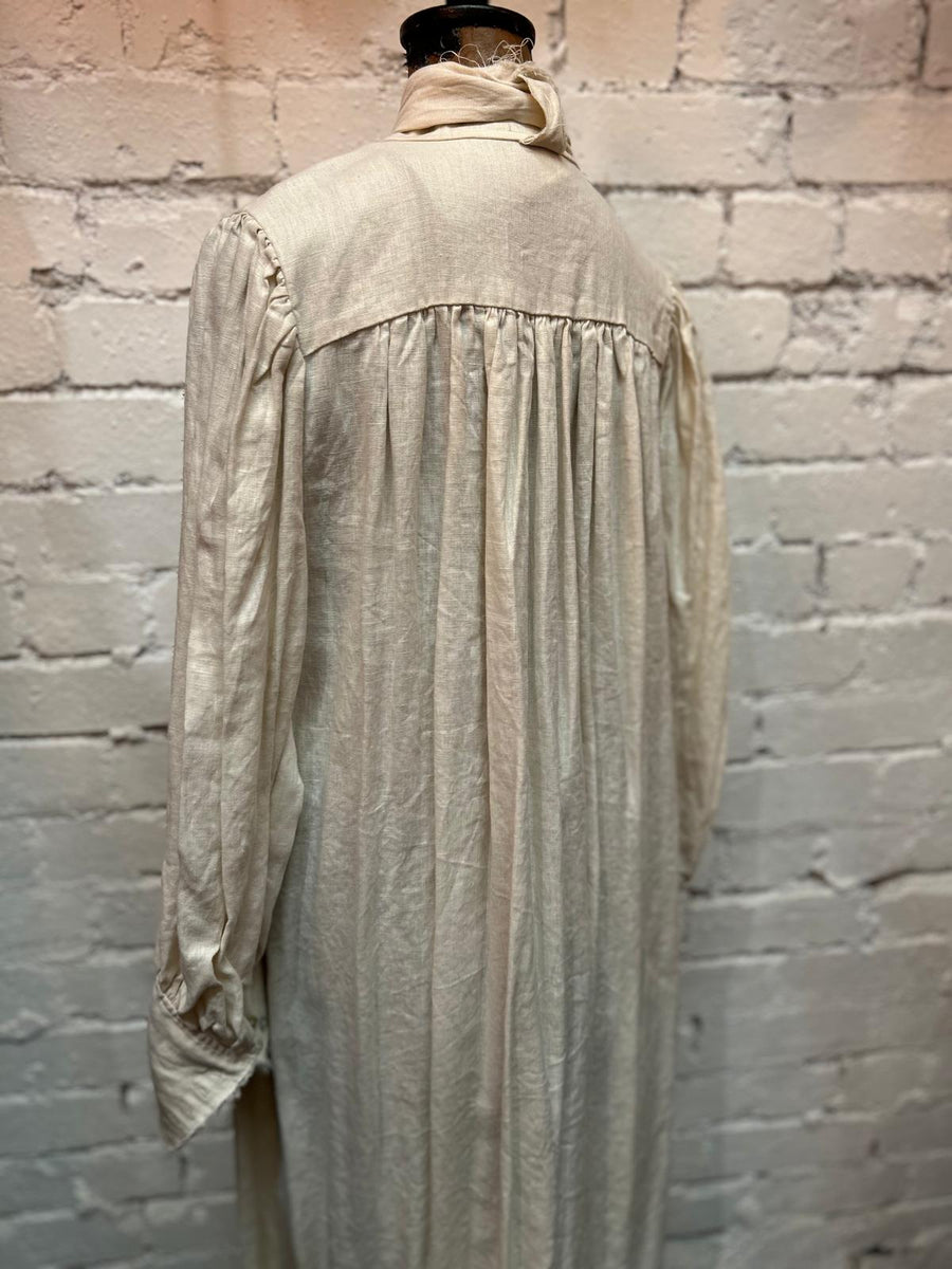 Button Through Dress (Linen) ecru