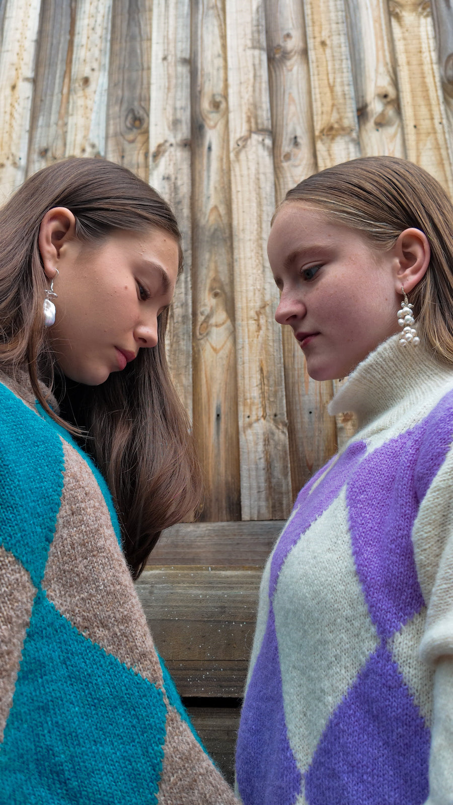 Argyle Turtle Neck Sweater (Alpaca)