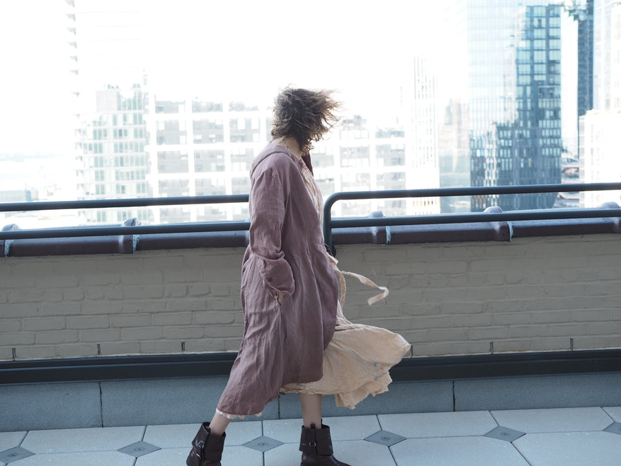 Maxi Riding Coat (Linen) - Hand dyed