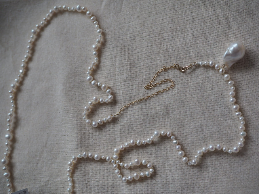 Ivory Pearls With Chain,  Pearl charms