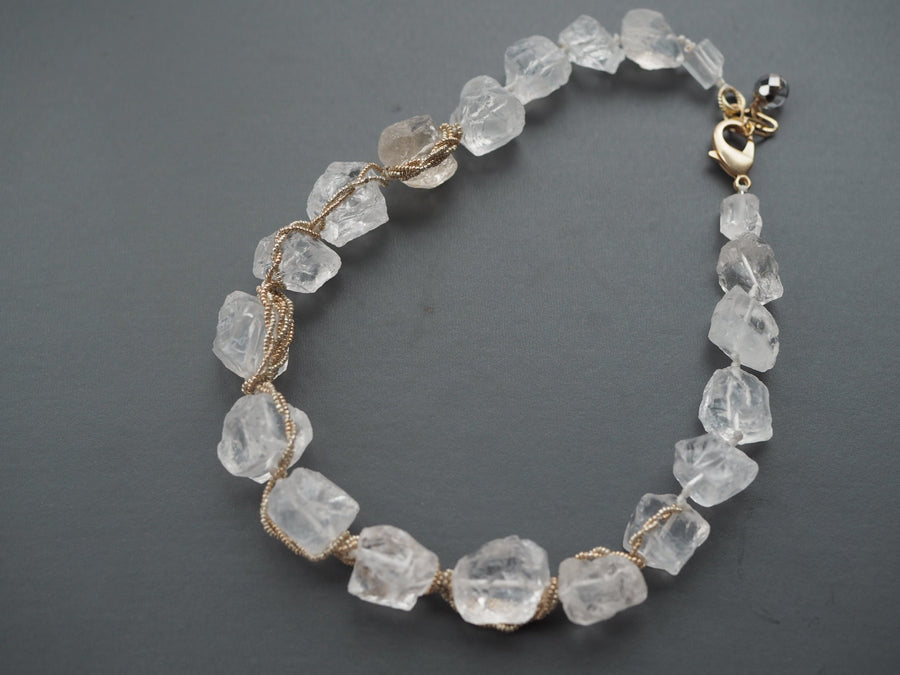Raw Clear Quartz Wrapped Necklace