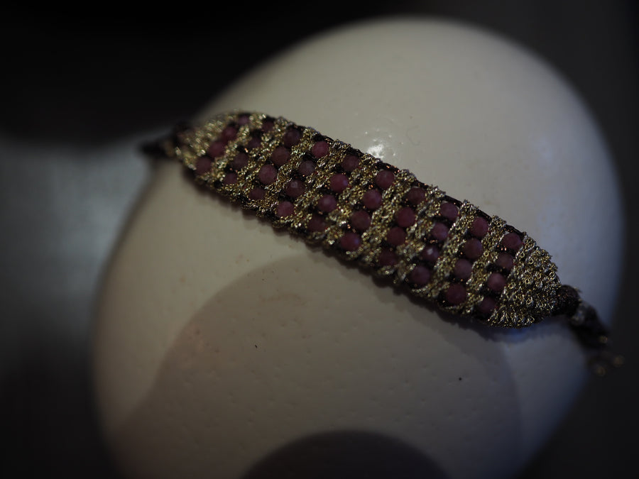 Dag Madras Xl Bracelet (Sterling Silver Gold Plated) Rodonite