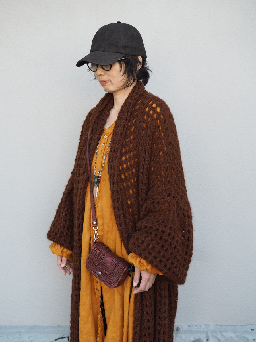Balloon Sleeve Coatigan (Alpaca) - Cognac