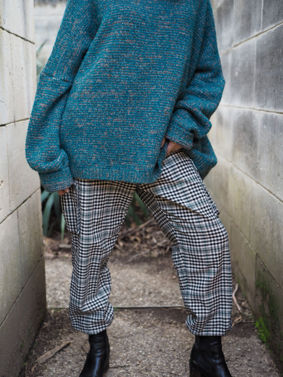 Cargo Style Pants (Linen) Prince Of Whales Check