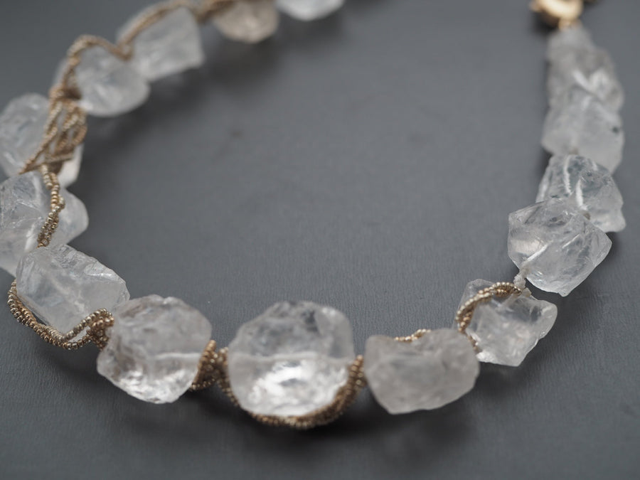 Raw Clear Quartz Wrapped Necklace