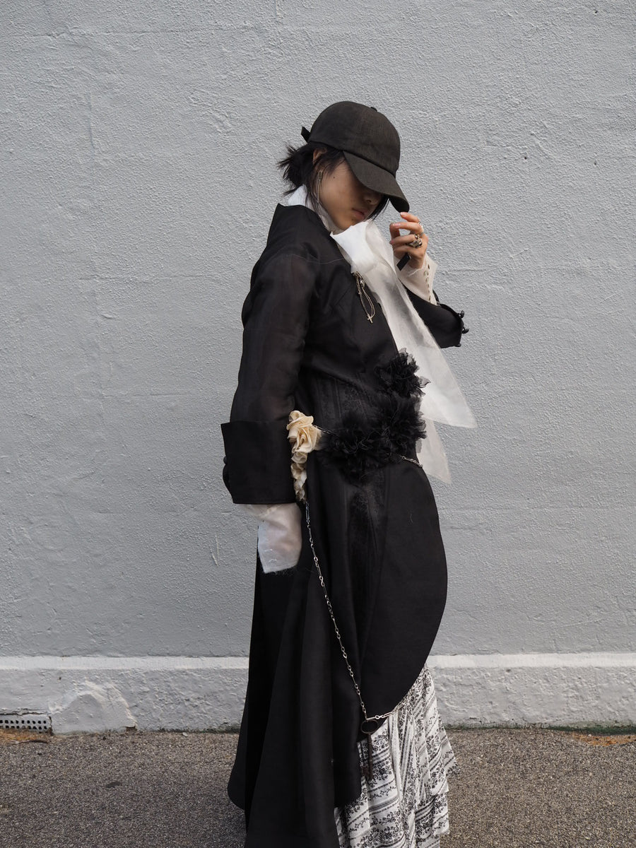Maxi Riding Coat (Silk Linen) - Black