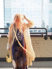 Button Through Shirt Dress (Silk Organza) - hand dyed