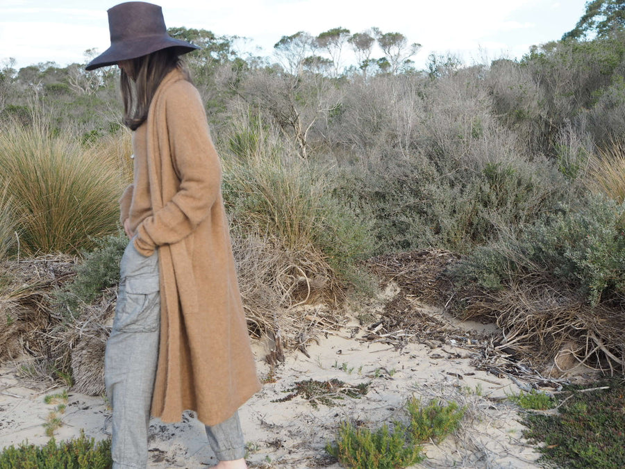 Shawl collar Luxe cardi (Alpaca)- Tan