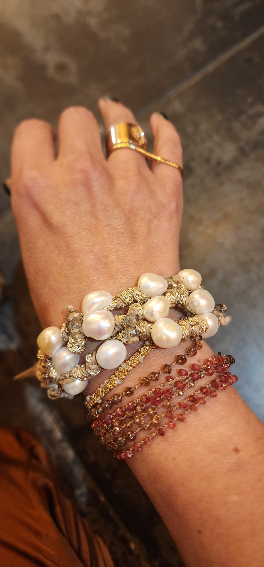 Mela Pearls Cuff Bracelet
