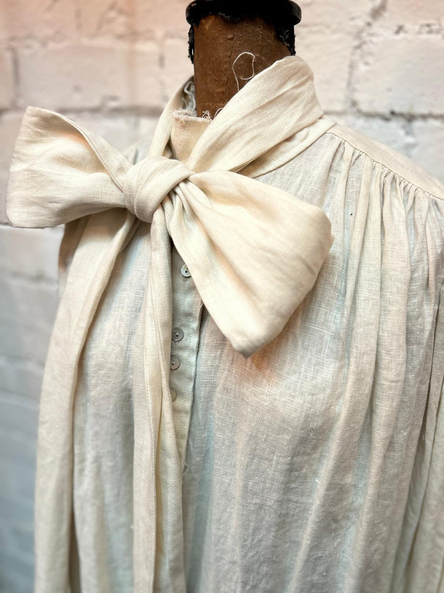 Button Through Dress (Linen) ecru