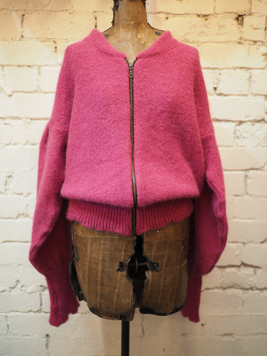 Luxe Zip Up Bomber Cardi ( Alpaca)