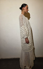 Hand crochet bluson dress (Linen)