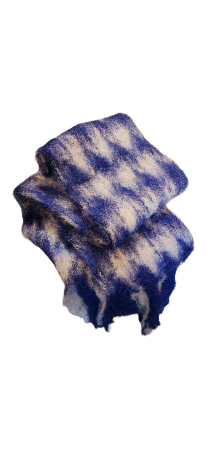 Mantas Ezcaray Scarf (Mohair) - Pata De Gallo  Red - Blue / Silver Pg-20F