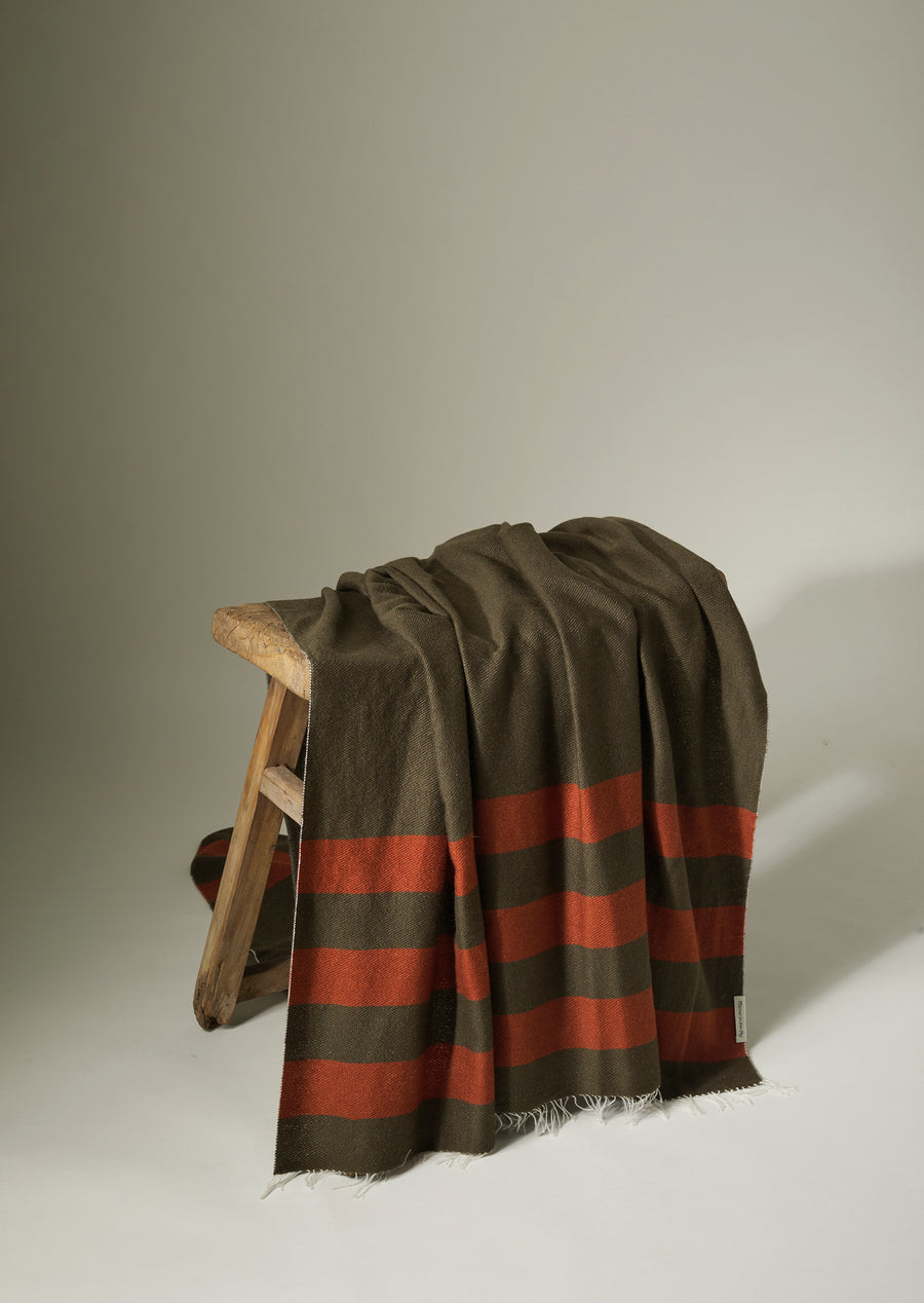 Mirror Throw Striped (Cashmere) Charcoal