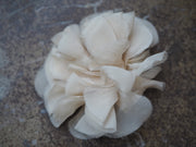 New York Hand Crafted Flower Brooch (Silk) - Ecru georgette