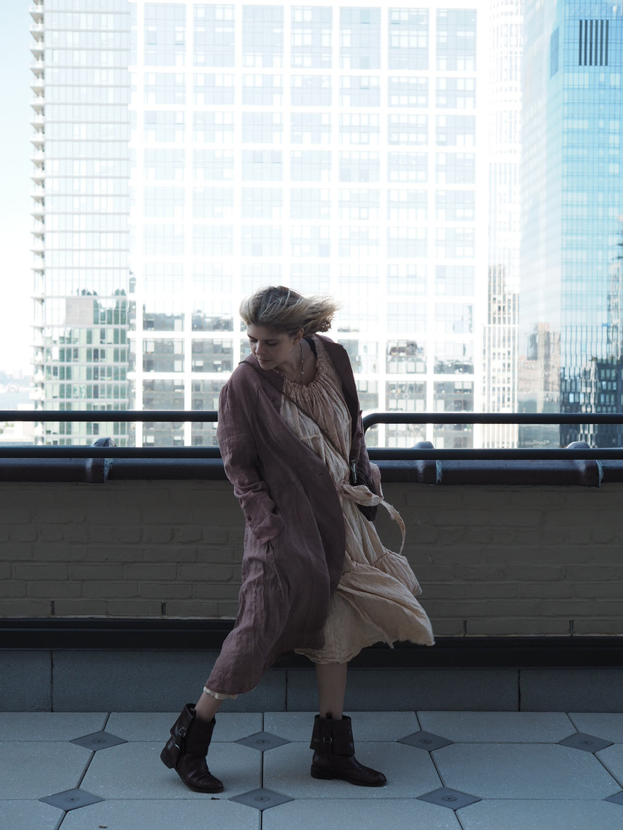 Maxi Riding Coat (Linen) - Hand dyed