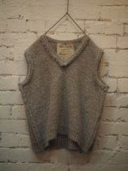 Luxe V Neck Vest (Alpaca) - Silver grey