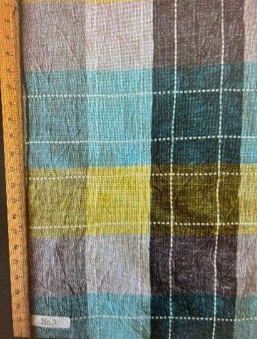 Pin-Tuck Duster / Shirt Dress (Linen) - turquoise checks