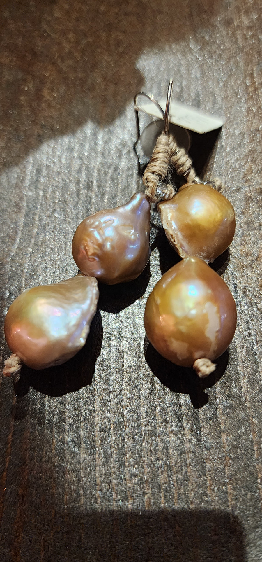 Mela Double Baroque Pearls Earrings - Golden