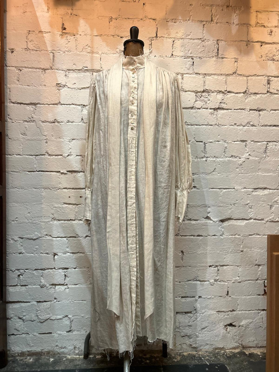 Button Through Dress (Linen) ecru