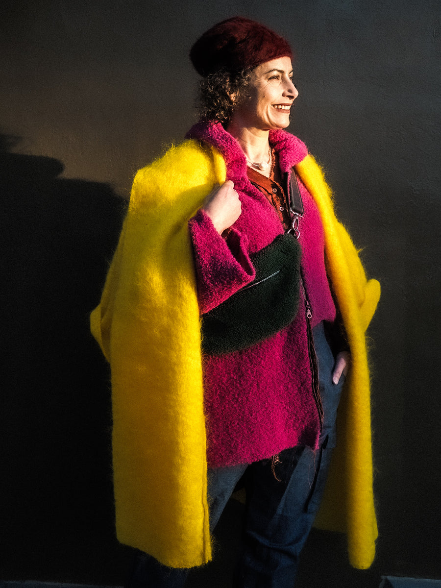 Mohair cocoon coat - Daffodil