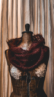 Hand loom snood collar (Alpaca) - Cognac