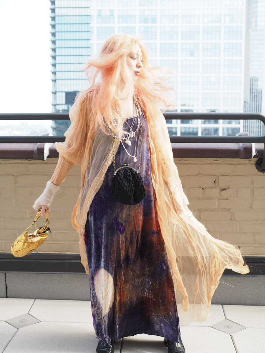 Button Through Shirt Dress (Silk Organza) - hand dyed