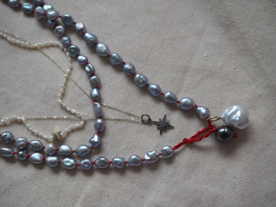Baroque grey pearls