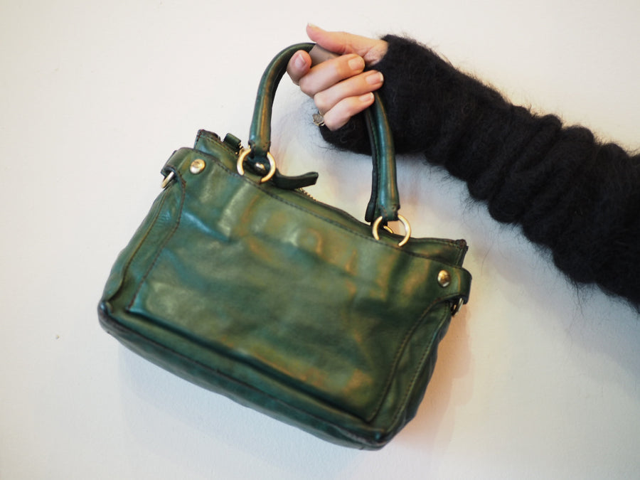 Shopping piccola vacchetta hand bag - bottle green