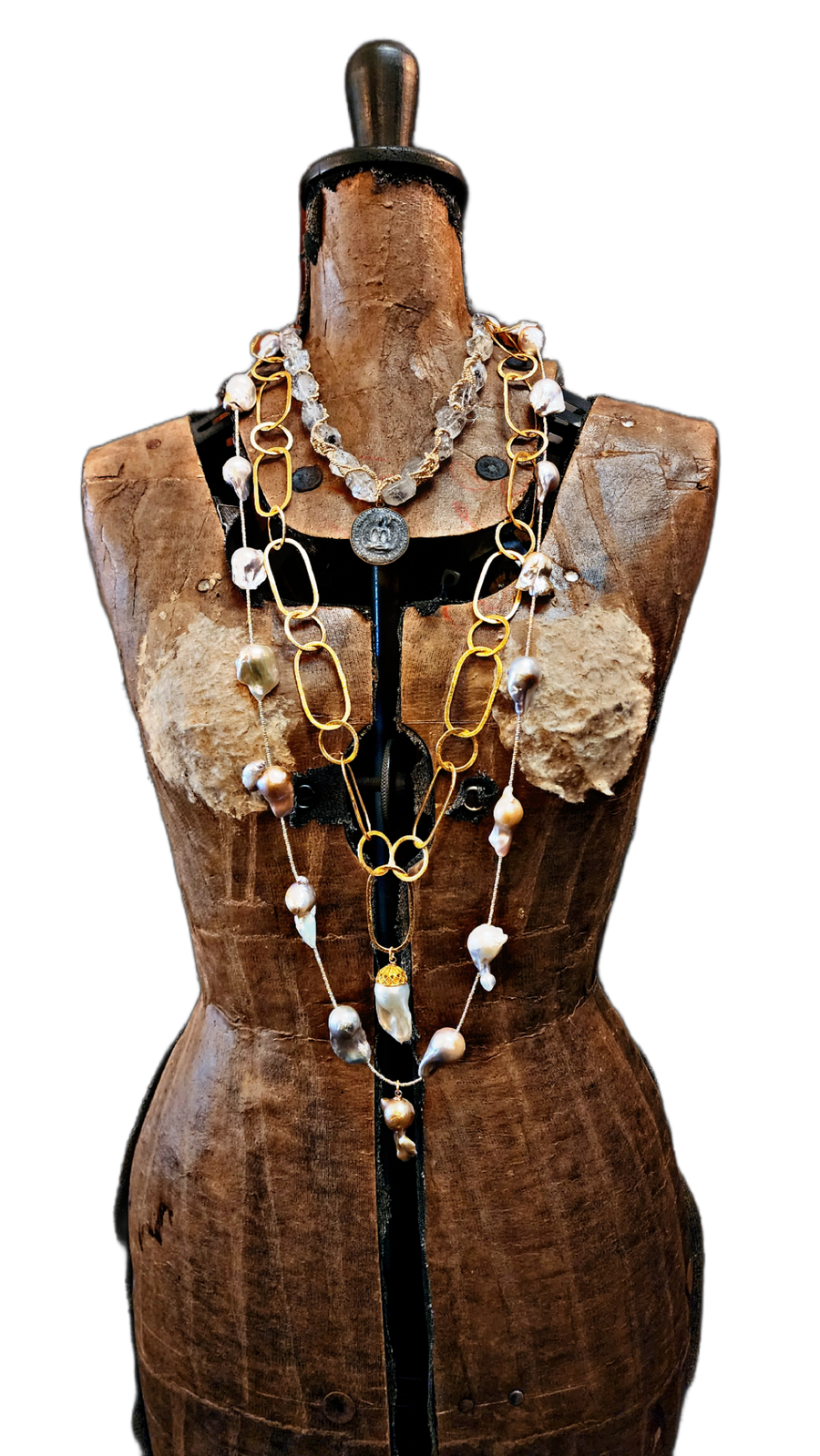 Chain necklace with Baroque South sea Pearl pendant