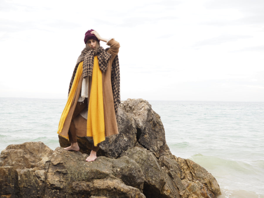 Shawl collar Luxe cardi (Alpaca)- Tan