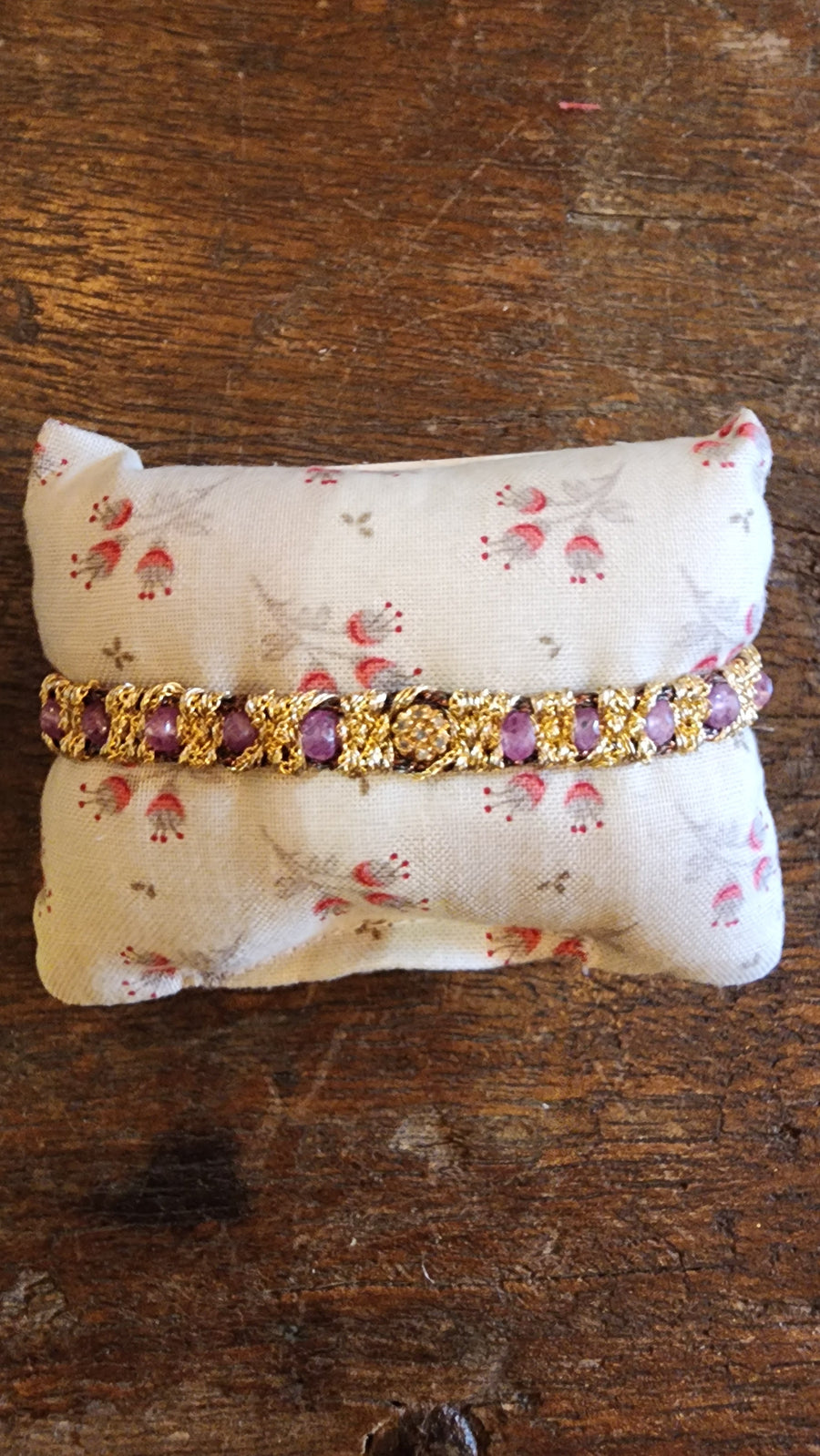 Hand Loom Gold Plated Bracelet Precious Rosetta - Orange Sapphire