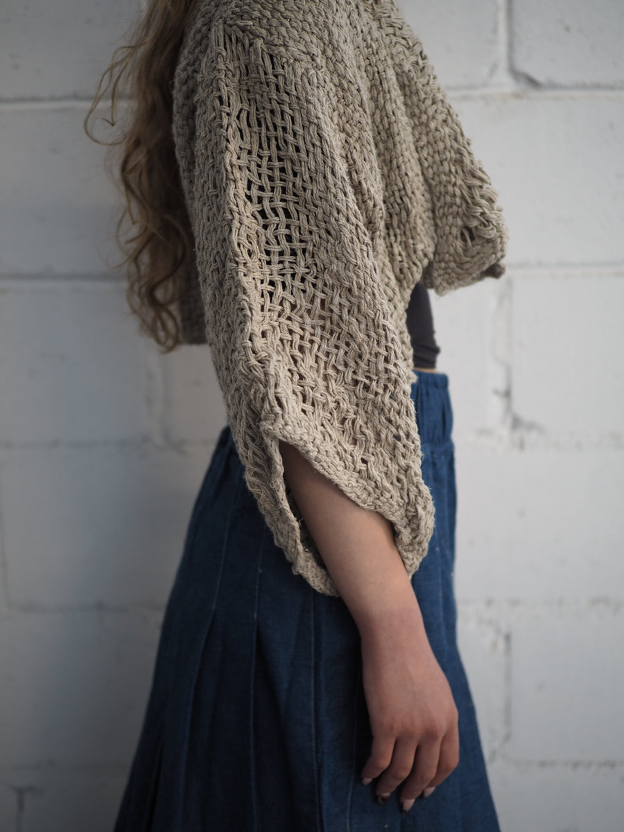 Hand Loom Bolero Jacket (Linen)