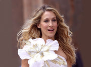 New York Hand Crafted Carrie Bradshaw SATC Flower Brooch (Silk) Ivory & Gold