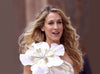 New York Hand Crafted Carrie Bradshaw SATC Flower Brooch (Silk) Ivory & Gold