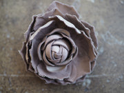 New York Hand Crafted Rose Brooch (Leather) - Pink