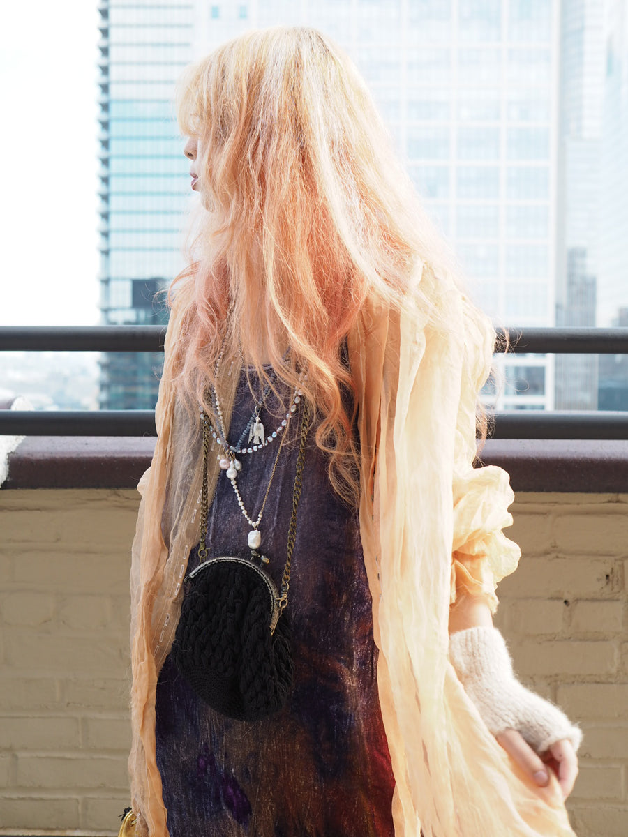 Button Through Shirt Dress (Silk Organza) - hand dyed