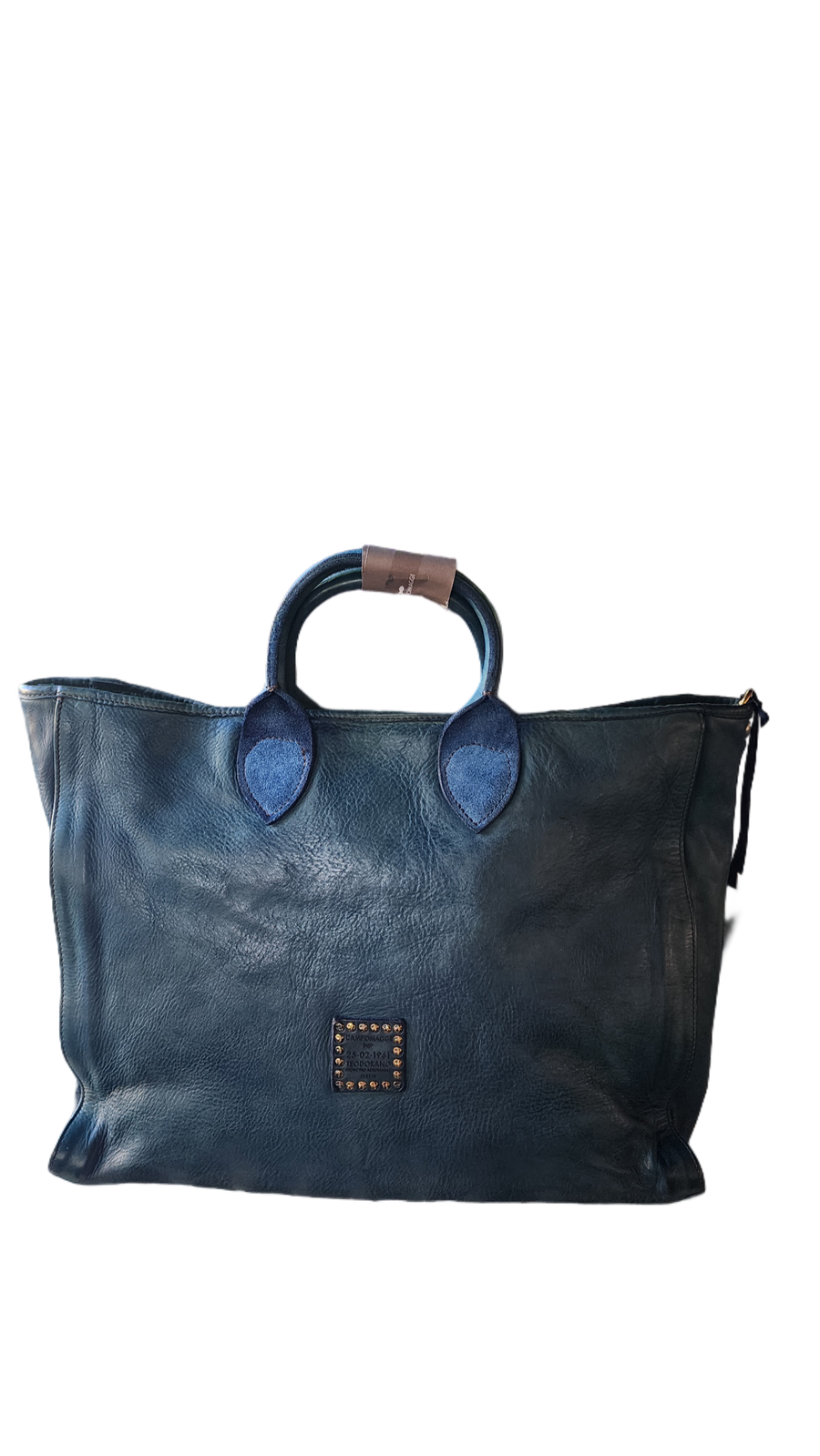 Agata Shopping bag with Charro Stitching - sapphire