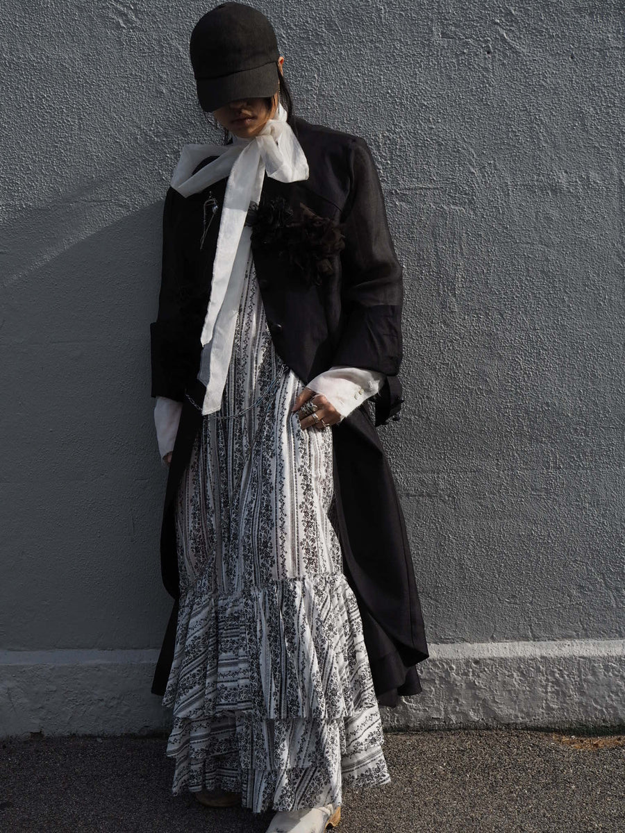 Maxi Riding Coat (Silk Linen) - Black