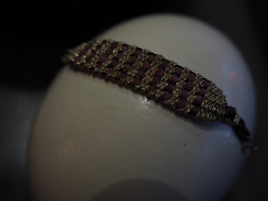 Dag Madras Xl Bracelet (Sterling Silver Gold Plated) Rodonite