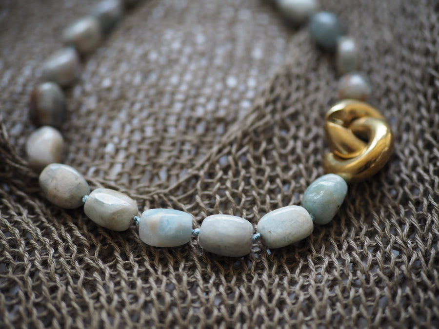 Classic Pearl Necklace - Aquamarine