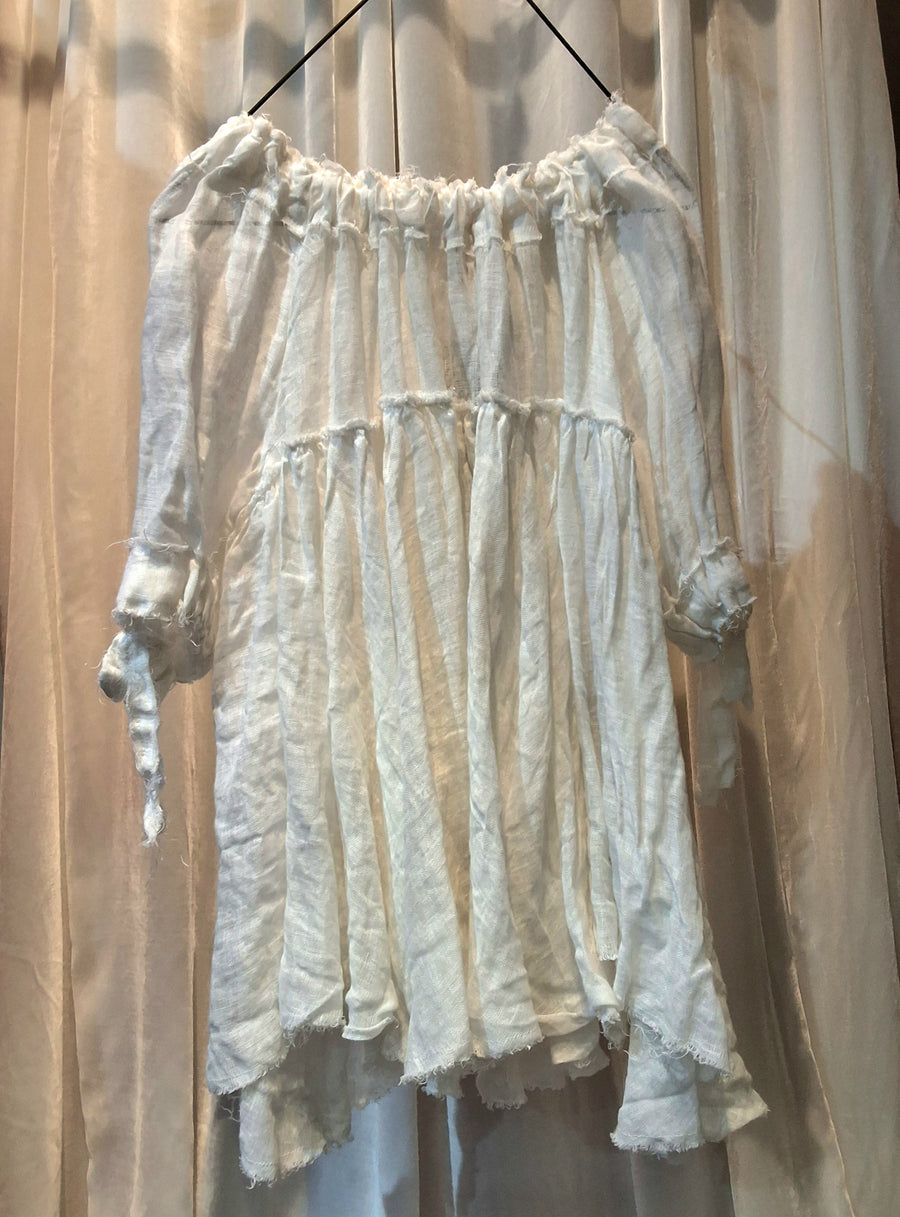 Trapeze Top With Sleeves (Linen Gauze)