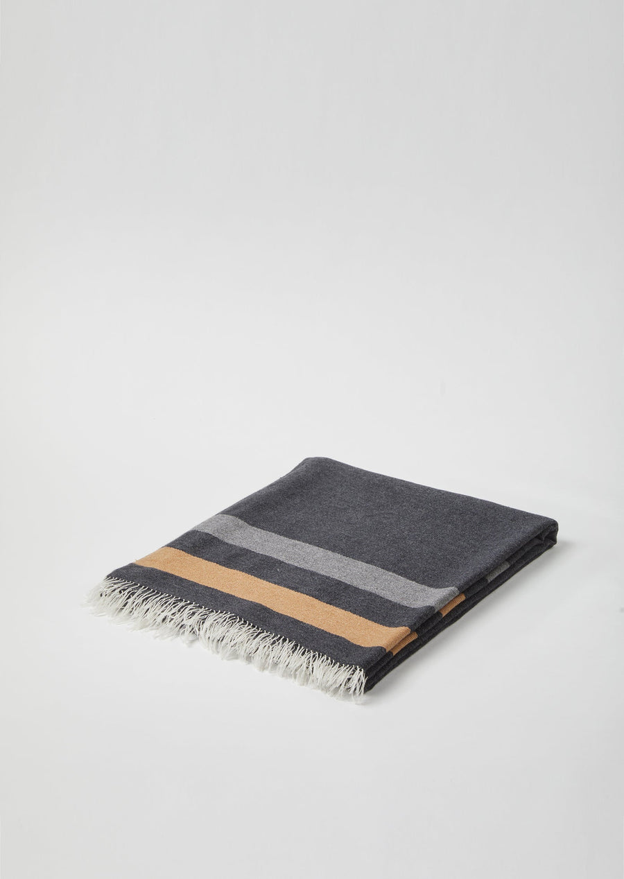 Mirror Throw Striped (Cashmere) Charcoal
