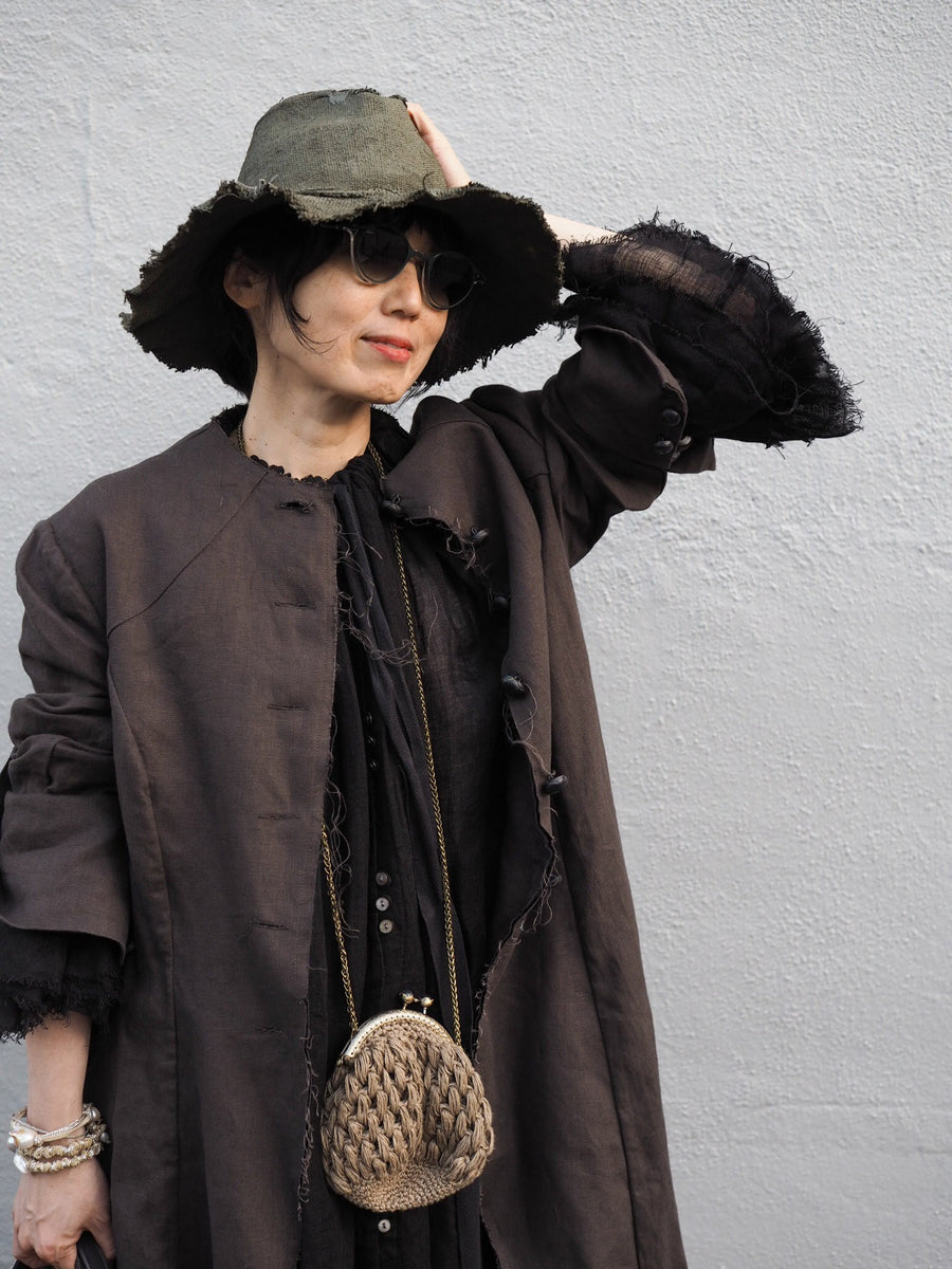 Maxi Riding Coat (Linen) - Truffle