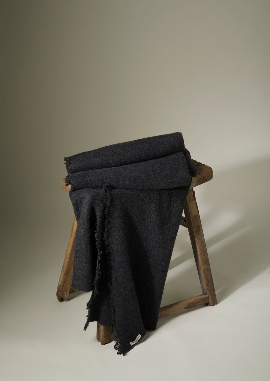 Soft Felted Cashmere Blanket ( Baby Cashmere ) Charcoal